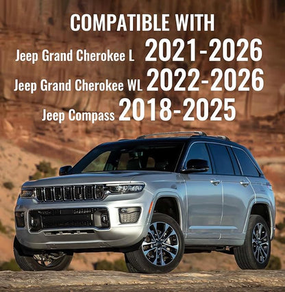 300lbs Roof Rack Cross Bars Compatible with 2021-2026 Jeep Grand Cherokee L 3-Row & 2022-2026 Grand Cherokee WL 2-Row, Aluminum Lockable Roof Rails Crossbar for Rooftop Cargo Kayak Snowboard