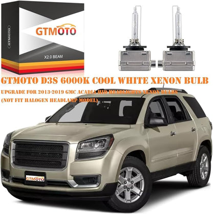 for 2015 2016 2017 2018-2020 GMC Yukon XL Acadia Denali Headlights | 13587843 D3S HID Headlamp Xenon Bulbs Premium Models Only, 6000K Cool Bright White D3SC1 35W Lights, 2 Pack
