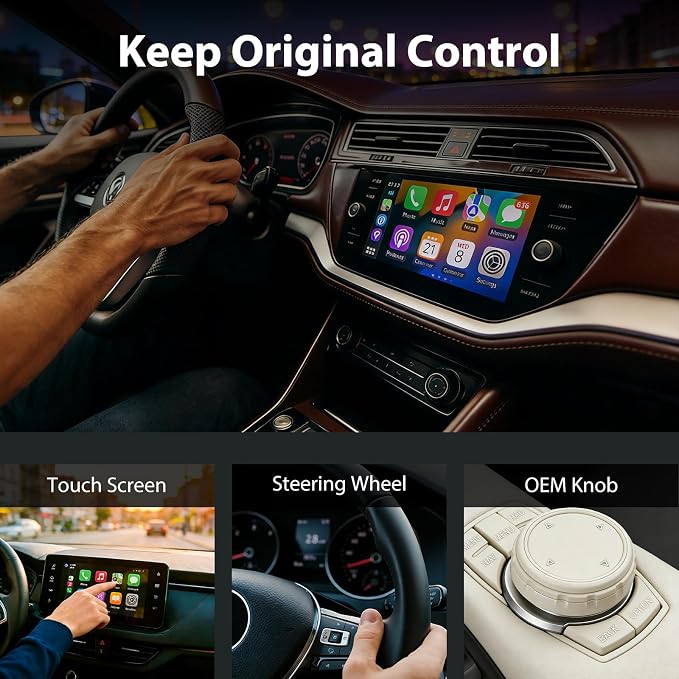 Sunweyer 2026 Latest Wireless CarPlay & Android Auto Dongle 2 in 1 Auto Connect Box,USB Type-C Port,Supports Online Updates Wired to Wireless Adapter (S42)
