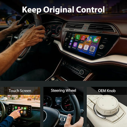 Sunweyer 2026 Latest Wireless CarPlay & Android Auto Dongle 2 in 1 Auto Connect Box,USB Type-C Port,Supports Online Updates Wired to Wireless Adapter (S42)