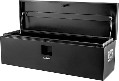 Garvee Black Steel Truck Bed Tool Box, Trailer Tongue Box, Truck Storage Organizer Tool Chest For Truck Bed, RV, Trailer (48 in x 15 in x 15 in)