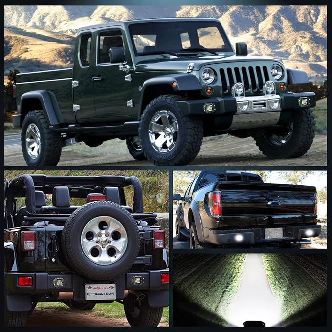 OFFROADTOWN Flush Mount LED Pods, 2pcs 5'' 78W Driving Light Work Lights Flush LED Light Bar Super Bright Fog Off Road Lights for Truck UTV ATV SUV Boat 4x4 Car