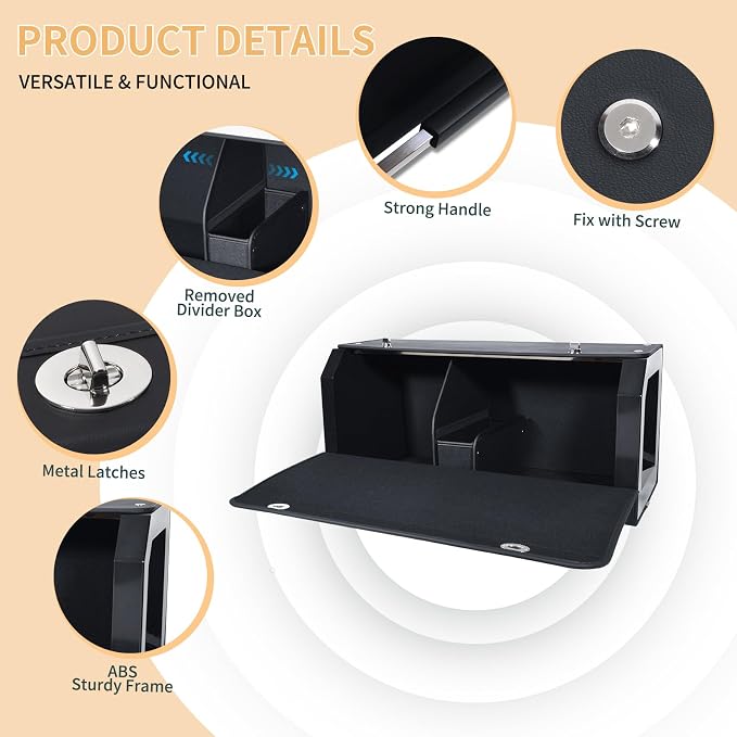 Car Trunk Organizer, Sturdy Car Storage Organizer with Lid and Push-pull Handle Collapsible Leather Cargo Organizer for Suv, Truck, Sedan, Van (Black, 26.7 x 11.4 x 12.2in)