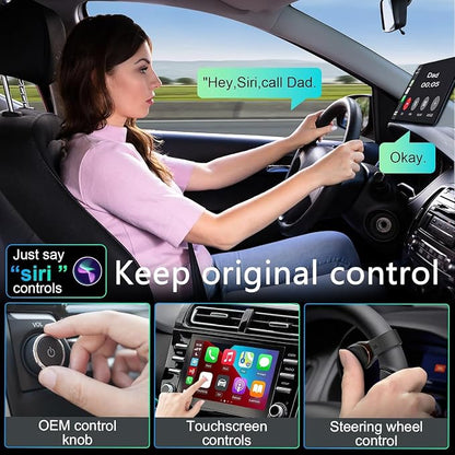 Wireless CarPlay Adapter Compatible with Both Apple and Android Systems, Supporting Bluetooth And Wi-Fi. Upgraded CarPlay Wireless Adapter Two-In-One, Plug-And-Play Plug, Capable of Converting Devices