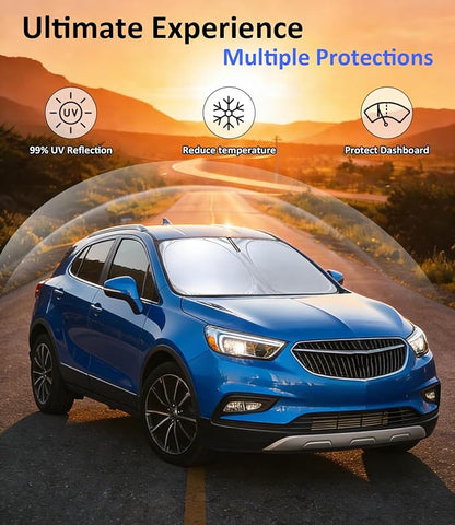 Windshield Sun Shade for 2013-2019 Buick Encore Accessories Car Front Window Sun Visor & Heat Shield | 240T Sunshade Protection Blocks UV Rays Keep Your Car Cooler