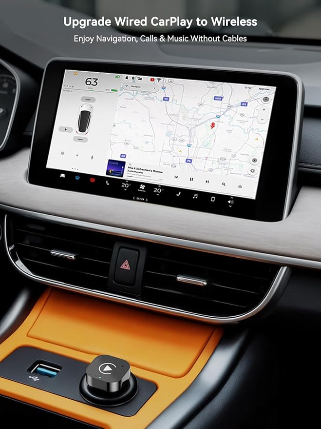Wireless CarPlay & Android Auto Adapter, 2-in-1 Wireless CarPlay Adapter for Factory Wired CarPlay and Android Auto Cars, 5GHz WiFi, Bluetooth 5.0, Auto Connect, Plug and Play, OEM Control