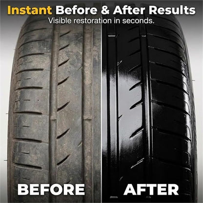 New 2026 Car Tire Ceramic - Powerful Wheel Cleaning Refurbish Wax, Tyre Nourish Cream, Tire Wax for Ultimate Wheel Protection, Restores Black Gloss, Blocks UV(Black 1PCS)