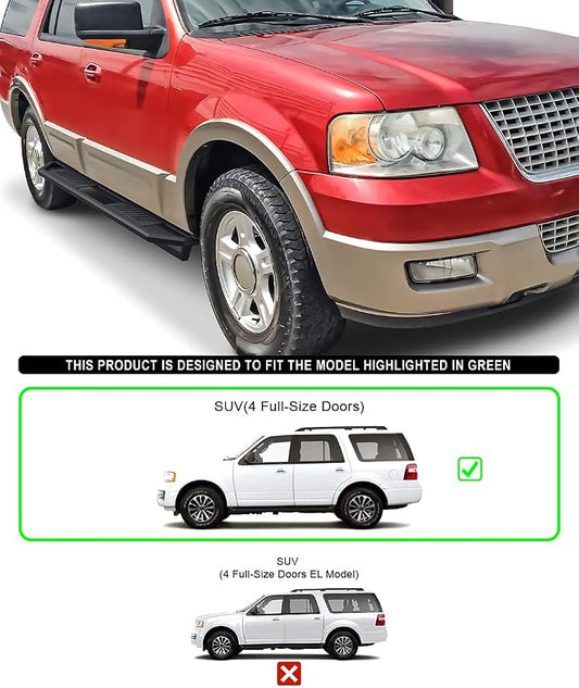 APS 6.5in Side Armor Stainless Steel Running Boards Compatible with Ford Expedition 2003-2017 (Exclude EL Model) (Not Fit Funkmaster Flex Edition) (Nerf Bars Side Steps Side Bars)
