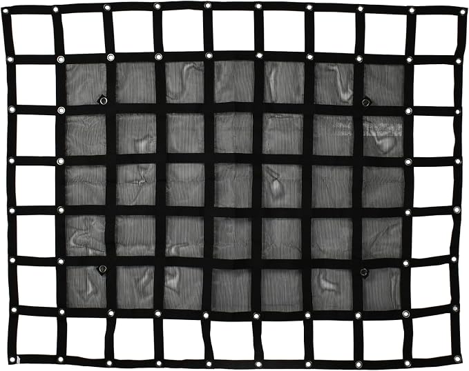 Heavy Duty 57" x 72" Truck Bed Cargo Net with Adjustable Cam Buckles & S-Hooks & Cross Strap,4.75' x 6' Cargo Net with 1500LBS Capacity for Pickup Truck Bed Trailer SUV Jeeps