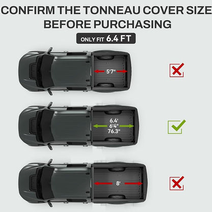 AUTOSAVER88 FRP Hard Tri-fold Truck Bed Tonneau Cover Fits for Dodge Ram 1500 2002-2026 (Classic & New), Fits for Dodge Ram 2500 3500 2003-2026 6.4ft Bed Without Rambox