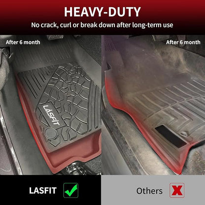 LASFIT Floor Mats & Trunk Mat for Jeep Wrangler JL 2018-2025 2026 4 Door Cargo with SUBWOOFER, All Weather TPE Custom Cargo Mat Fit for Flat Load Floor Gas Type (Not for JK/Not PHEV/Not 2-Door)
