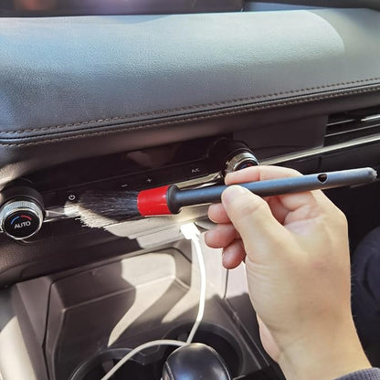 Car Detailing Brush Set of 5 - Soft Boar Hair, Car Cleaning Brush, Wheel Cleaner Brush, Car Dust Brush, Car Interior Leather Seat and Vent Brush, Parts Cleaner Brush