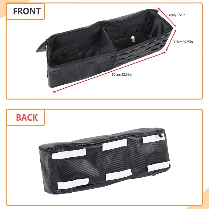 Aunginsy 1PCS Trunk Organizer Compatible with Toyota FJ Cruiser 2007-2021+, Car Left Side Trunk Storage Bag Backseat Hanging Storage Multi-Compartment Space Saving Accessories, Carbon Fiber Pattern
