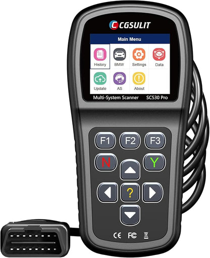 OBD2 Diagnostic Tool for BMW, SC530 Pro Full System Scanner with Active Test 20+ Special Functions, Include Battery Registration, ABS Bleeding, SRS EPB Oil Light Injector Reset Service
