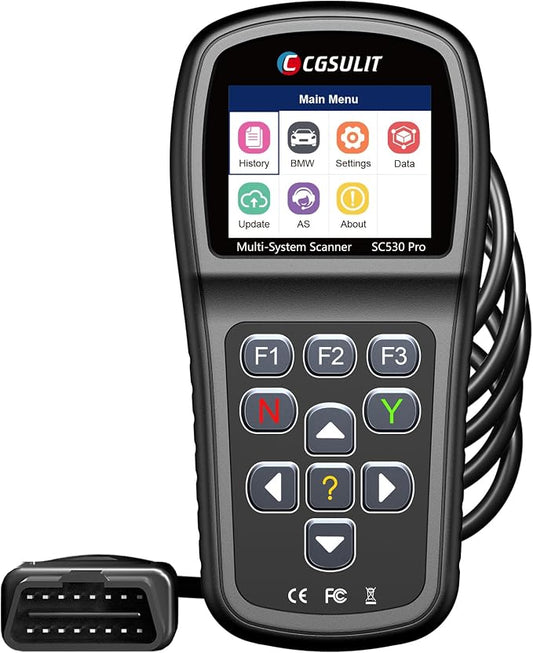 OBD2 Diagnostic Tool for BMW, SC530 Pro Full System Scanner with Active Test 20+ Special Functions, Include Battery Registration, ABS Bleeding, SRS EPB Oil Light Injector Reset Service