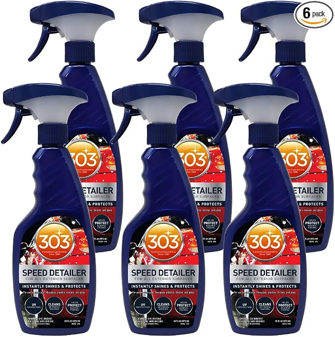 303 Products (30216-6PK) Products Automotive Speed Detailer - For All Exterior Surfaces - Instantly Shines And Protects - Cleans Between Washes - UV Protection, 16 fl oz 6 Pack