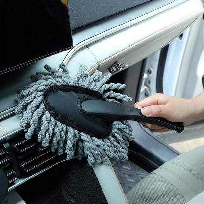 Tanlade 4 Pack Microfiber Car Duster Exterior Scratch Free with Extendable Handle Auto Duster Exterior Dust Cleaning Tools for Car Brush for Cars Truck Bike RV Boats Motorcycle (Gray)