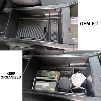 Center Console Organizer Compatible with Hyundai Sonata 2020 2021 2022 2023 Accessories, Sonata N-Line/Limited Insert Tray Secondary Storage Armrest Box ABS Black