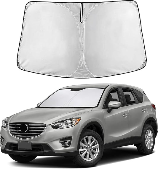 EcoNour Windshield Sunshade Compatible for Mazda CX-5 2013-2014 2015 2016, Sun Visor for Front Windshield & Window Sun Shade Cover, UV Heat Blocker & Protector, Car Accessories