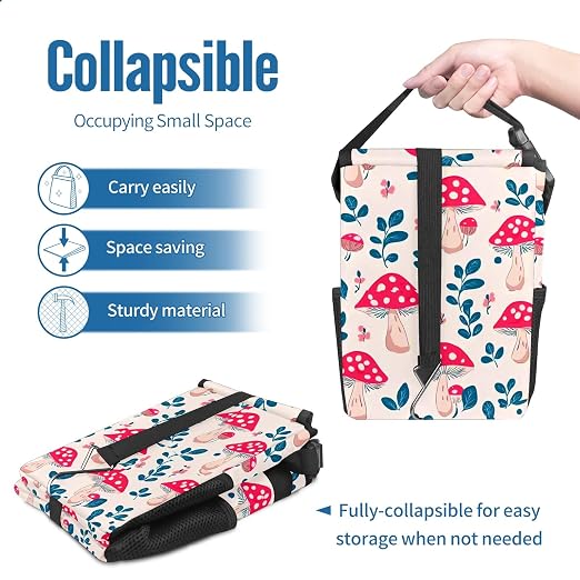 Car Trash Can – Multi-Purpose, Lightweight and Portable with Durable Water-Resistant Coating, No Installation Required, Practical and Ample Capacity, Variety of Colors.Mushroom
