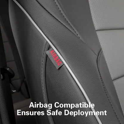 EKR Tacoma Seat Covers Custom Fit for Toyota Tacoma (Only for Hybrid) 2024 2025 2026 Double cab TRD Sport/TRD Off-Road/Limited/Trailhunter -Truck Seat Covers Full Set,Faux Leather(Black/Gray)