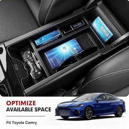 Autorder Center Console Organizer for 2025-2026 Toyota Camry Accessories Armrest Storage Box Secondary Insert Tray with Anti-Slip Mat