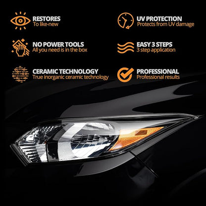 CERAKOTE® Ceramic Headlight Restoration Professional Detailer Pack (20 Ceramic Wipes) - Brings Headlights Back to Like New Condition - Step 3 Only (Pack of 2)