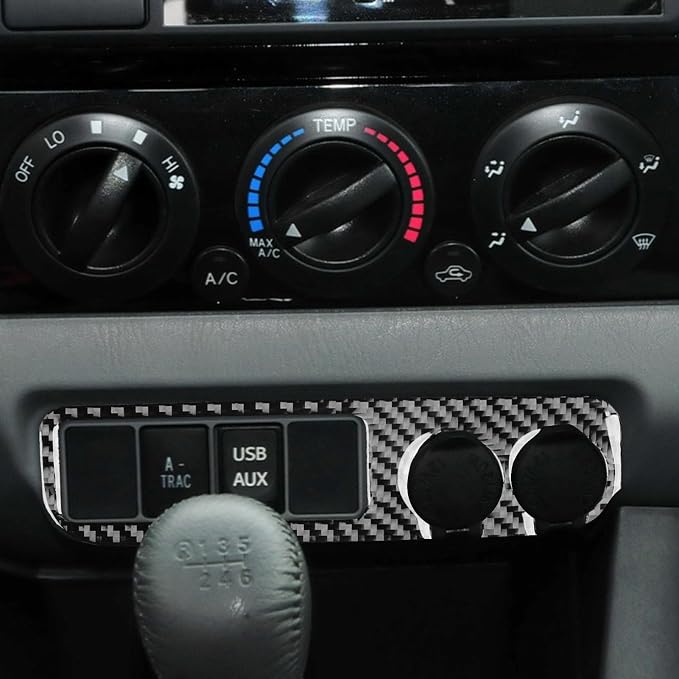 NVCNX Real Premium Carbon Fiber for Toyota 2nd Gen Tacoma Accessories 2012-2015 2013 2014 Car Dash USB Charging Port Panel Cover Interior Trim Thick Overlay Sticker Decal 1PC