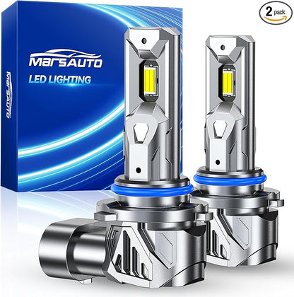 Marsauto 9005 Bulb, 40,000LM 800% Super Bright, 1:1 Mini Size 6500K Cool White IP68 Waterproof Automotive Replacement HB3 Fog Lights, Plug and Play, Pack of 2