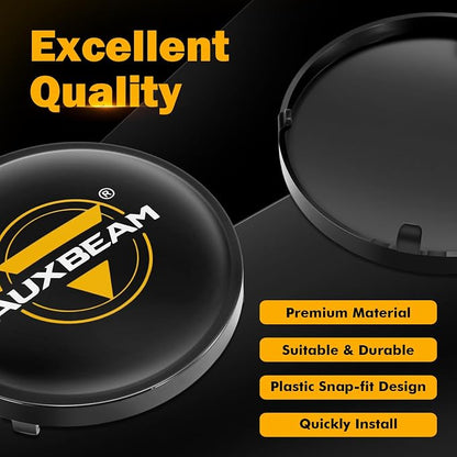 Auxbeam C4 Series 4 Inch Light Covers, 2PCS LED Round Black Plastic Protective Light Covers, Snap-On Design Waterproof and Scratch-Resistant Covers, Pack of 2