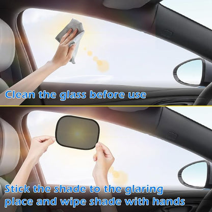 Car Window Shades, 2 Packs Mini Car Sun Shade for Front/Rear Window/Windshield, See Through Cling Window Blocker, Mesh Window Cover Screen Sun Glare 9.2"x6.9" Universal Fit