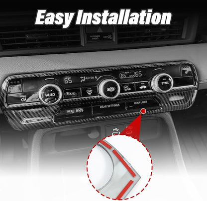 Interior Trim Kit for Honda Pilot 2023-2026 Carbon Gear Shift Panel Cover AC Vent Dash Trim