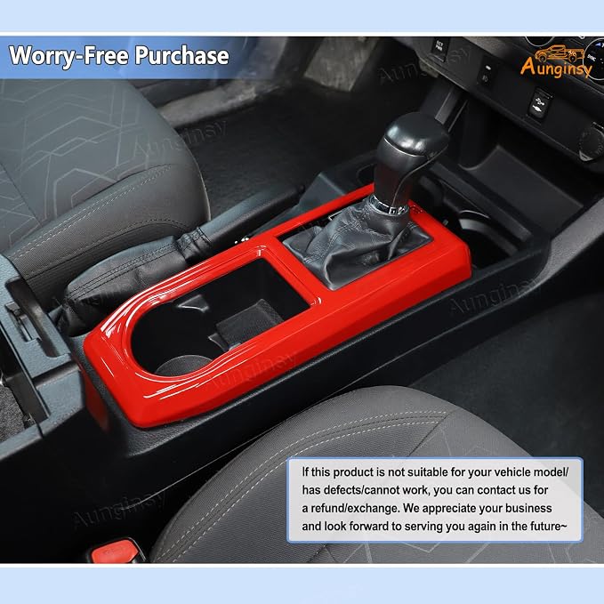 Aunginsy Car Gear Shift Panel Cover Cup Holder Trim Kit Compatible with Toyota Tacoma 2016-2023 Center Console Gear Shifter Cupholder Panel Decorative Frame Protection Ring ABS Interior Accessories