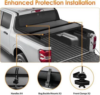 Nilight Truck Bed Tonneau Cover Hard Tri-fold Compatible with Ford F150 2015-2026, All-Weather Low Profile Cargo Protection-5.5ft
