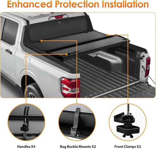 Nilight Truck Bed Tonneau Cover Hard Tri-fold Compatible with Ford F150 2015-2026, All-Weather Low Profile Cargo Protection-5.5ft