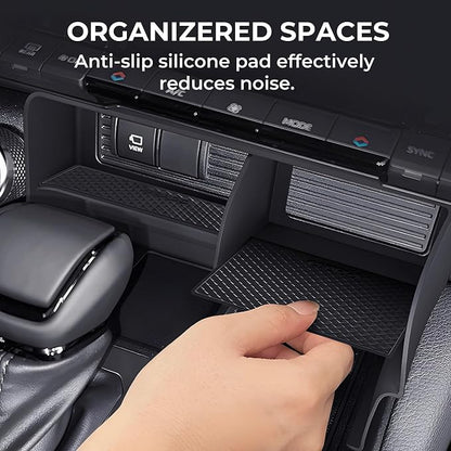 Center Console Organizer for Toyota Land Cruiser Prado 250 2026 2025 2024, Interior Accessories Storage Box Insert Tray for 2024-2026 Land Cruiser, Black