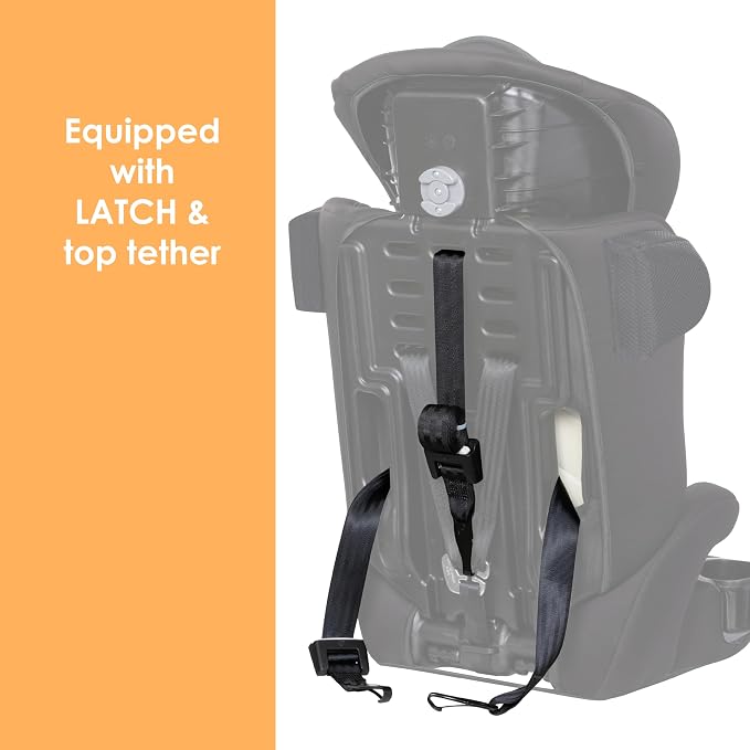Baby Trend Hybrid SI 3-in-1 Combination Booster Seat, Hoboken Black – Side-Impact Protection, 3-Stage Growth Design, Adjustable Headrest, Cushioned Comfort