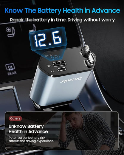 Retractable Car Charger for iPhone 17, 69W USB C 4 in 1 Fast Charging, Car Truck Accessories, Car Adapter, Road Trip Essentials Gift for Men Women, for iPhone 17 Pro Max Air 16 15 14 13, Galaxy, Pixel