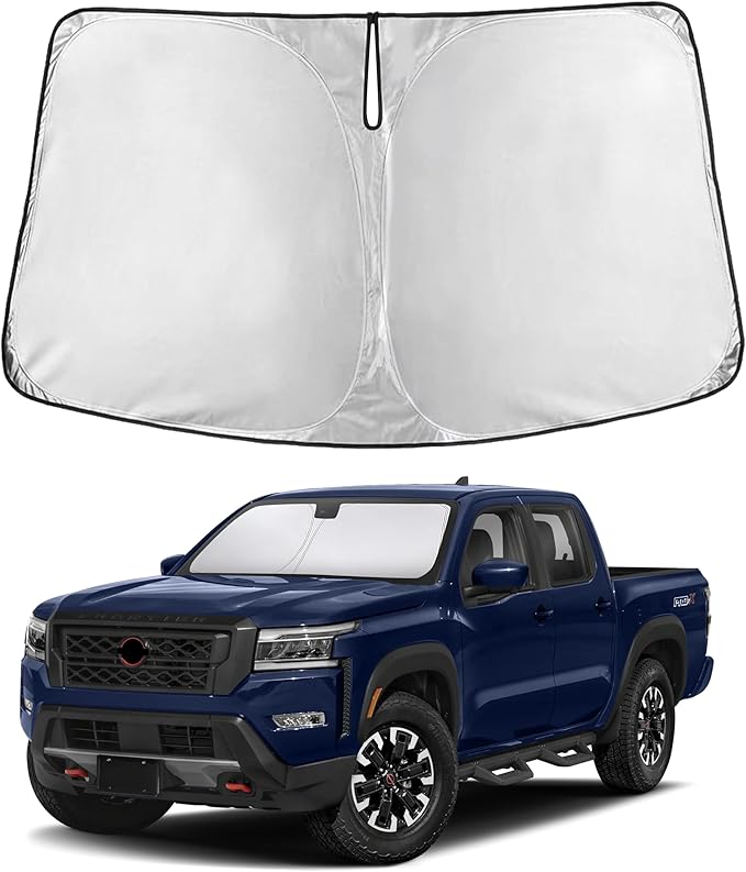 EcoNour Windshield Sunshade Compatible for Nissan Frontier 2022-2024 2025 2026, Sun Visor for Front Windshield & Window Sun Shade Cover, UV Heat Blocker & Protector, Car Accessories
