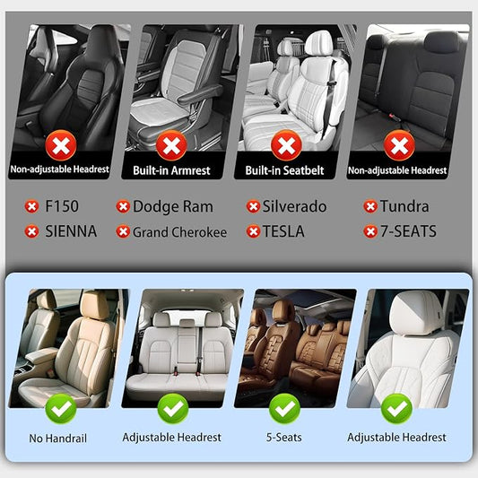 Full Coverage Leather Car Seat Covers Front Pair,Waterproof Seat Covers for Cars,SUVs Trucks, Car Seat Cushion,Car Seat Protector with 2 Seats (Grey, Front Pair(driver and passanger-2 seats))