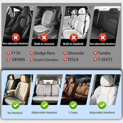 NS YOLO Leather Car Seat Covers,Universal Fit for Most Cars,SUVs and Sedans,Waterproof Luxury Leatherette Cushions, 2 Seats Protectors (Grey, Front Pair-2 Seats(Driver and Passenger))