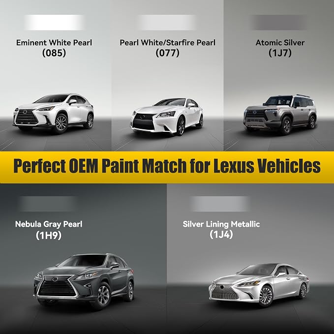 (1J7) Atomic Silver Touch Up Paint Compatible with Lexus, Exact Match Car Paint Pen Automotive Scratch Repair Remover Kit Quick & Easy Solution for Vehicle Chips and Nicks