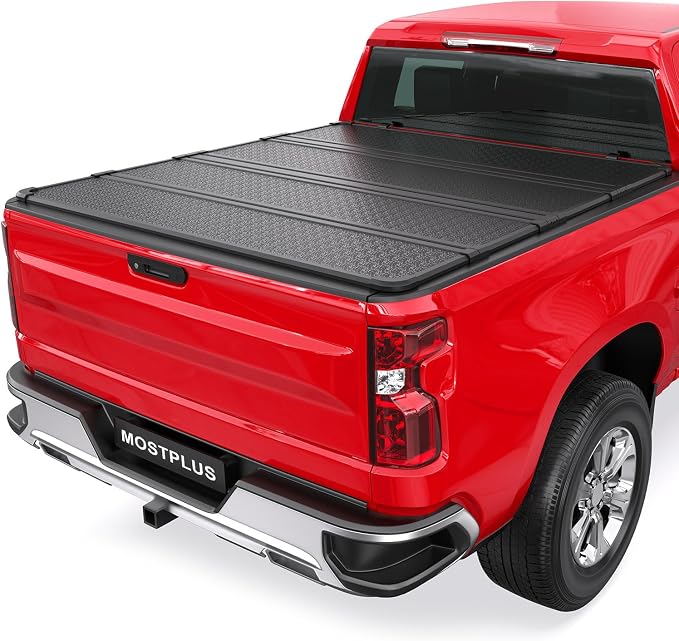 MOSTPLUS Quad Fold Hard Truck Tonneau Cover Compatible for 1988-2002 Chevy GMC C1500 C2500 C3500 6.5FT Bed Cover