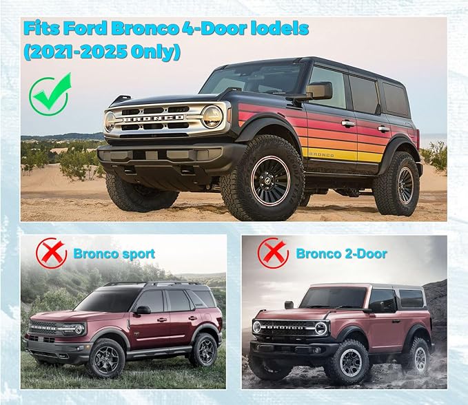 2025 Upgrade 4 PCS Door Handle Storage Box Compatible with Ford Bronco 2021-2026 (Not for Sport/2 Door) No-Slip Storage Box for Ford Bronco accessories 2021-2025 Pockets Storage to Store Minor Things