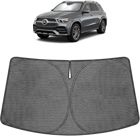 Proadsy Windshield Sun Shade Custom Fit Mercedes-Benz GLE 350 450 2020-2026 Ice Crystal Black Front Window Sunshade UV and Heat Blocker Foldable Visor Keeps Car Cooler for Summer Parking and Daily Use