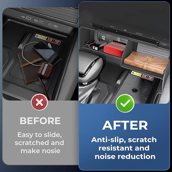 Center Console Organizer for Toyota Land Cruiser Prado 250 2026 2025 2024, Interior Accessories Storage Box Insert Tray for 2024-2026 Land Cruiser, Black