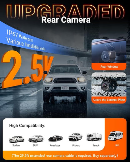 Vantrue N4S 3 Channel Dash Cam for Delivery &Cargo Vans, 2.7K+1440P+1440P Front Inside Rear,PlatePix™,STARVIS 2 x HDR x IR Night Vision,Voice Control,GPS,24/7 Parking Mode,Supports 1TB Max
