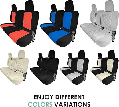 FH Group Custom Fit Car Seat Covers Specifically Made for 2022-2026 Nissan Frontier, Rear Set Gray Ultraflex Neoprene Waterproof Automotive Seat Covers for Pickup Truck, Nissan Accessories