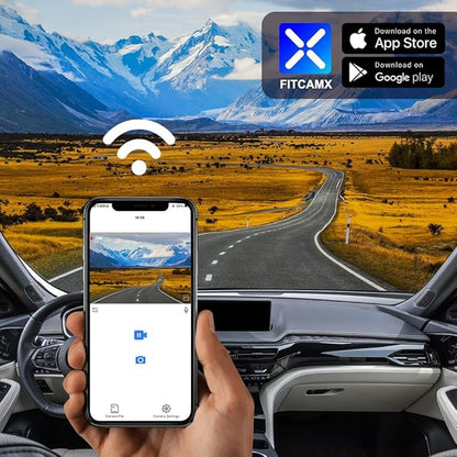 Fitcamx 2K Dual Dash Cam Suitable for Acura MDX 2022 2023 2024 Gen4 (has Auto Dimming Mirror), OEM Look, Front 1440P+Rear 1080P HD Video, WiFi & APP, Loop Recording, G-Sensor, Easy to Set, 64GB Card