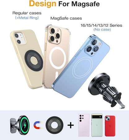 Kaistyle for MagSafe Car Mount Charger【Stronger Magnets】Magnetic Wireless Car Charger with Dashboard Pad Mounting Phone Holders for Your Car Accessories for Women Men Car Mount for iPhone 17 16 15 14